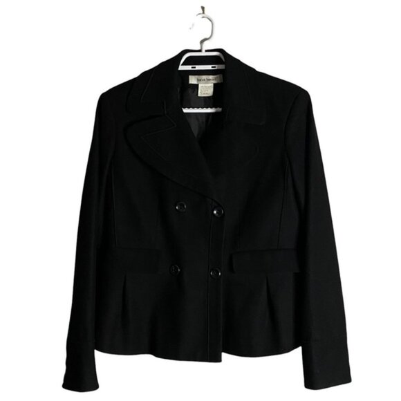 Harve Benard Women's Black Double Breast Wool Blend Blazer Jacket - Picture 1 of 8